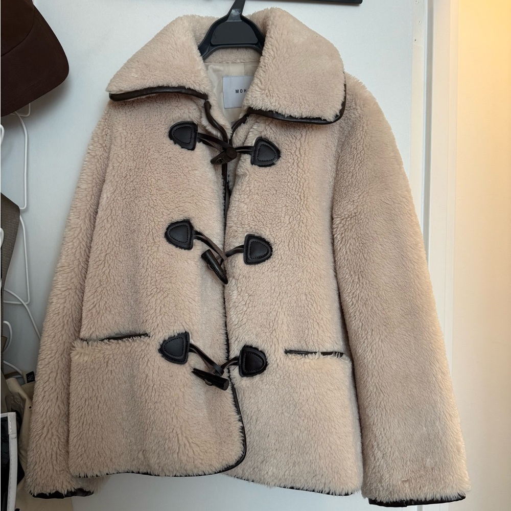Mongrels Cream Faux Shearling Toggle Jacket